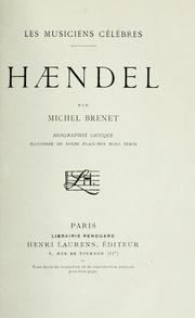 Cover of: Haendel, biographie critique