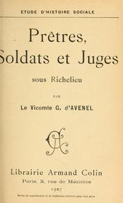 Cover of: Prêtres, soldats et juges sous Richelieu.