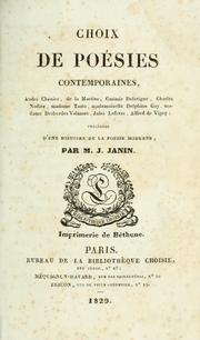 Choix de poésies contemporaines