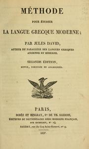 Cover of: Méthode pour étudier la langue grecque moderne