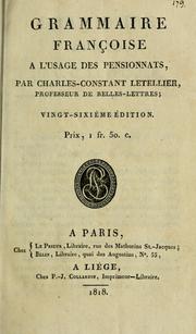 Grammaire françoise à l'usage des pensionnats by Charles-Constant Letellier