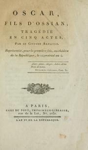 Cover of: Oscar, fils d'Ossian: tragédie en cinq actes