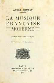 Cover of: La musique française moderne by André Coeuroy