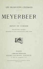 Cover of: Meyerbeer: biographie critique.