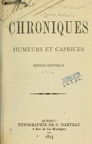 Cover of: Chroniques by Arthur Buies