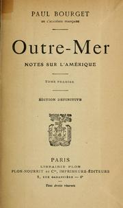 Cover of: Outre-mer by Paul Bourget