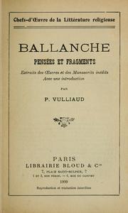 Cover of: Pensées et fragments: extrait des oeuvres et des manuscrits inédits