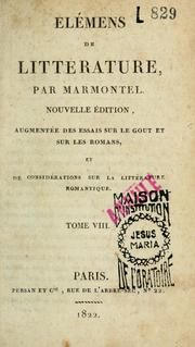 Cover of: Élémens de littérature