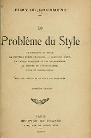 Cover of: Le problème du style