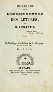 Cover of: De l'étude et de l'enseignement des lettres
