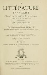 Cover of: La littérature francaise depuis la formation de la langue jusqu'à nos jours