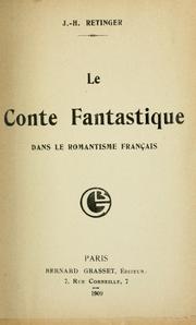 Cover of: Le conte fantastique dans le romantisme français