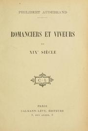Cover of: Romanciers et viveurs du XIXe siècle.