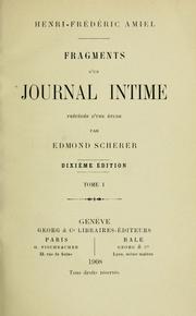 Cover of: Fragments d'un journal intime by Henri Frédéric Amiel