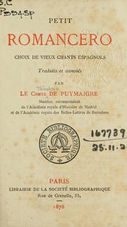 Cover of: Petit Romancero: choix de vieux chants espagnols; traduits et annotés.