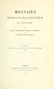 Cover of: Monnaies mérovingiennes du Gévaudan by Ponton d'Amécourt, Gustave, vicomte de