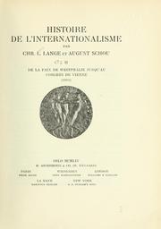 Cover of: Histoire de l'internationalisme. by Lange, Christian Lous