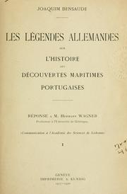 Les légendes allemandes sur l'histoire des découvertes martimes portugaises by Joaquim Bensaúde