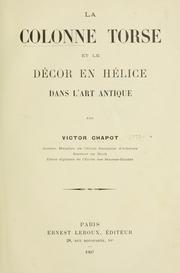 Cover of: La colonne torse. by Victor Chapot