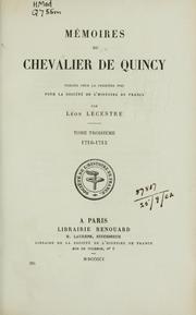 Cover of: Mémoires du chevalier de Qunicy by Quincy, Joseph Sevin comte de