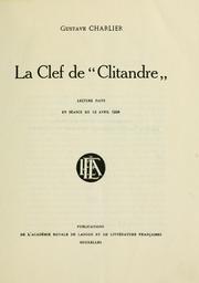 Cover of: La clef de "Clitandre".: Lecture faite en séance du 12 avril 1924.