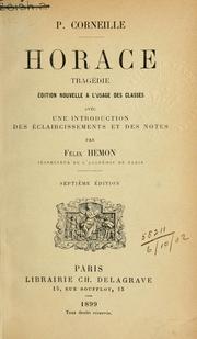 Cover of: Horace, tragédie. by Pierre Corneille
