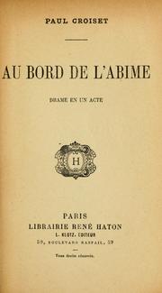 Cover of: Au bord de l'abîme: drame en un acte.