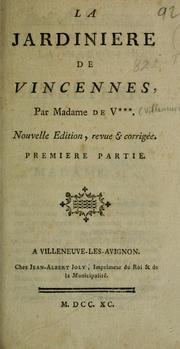 Cover of: La jardinière de Vincennes by Gabrielle-Suzanne de Villeneuve