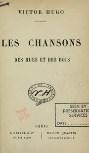 Cover of: chansons des rues et des bois.