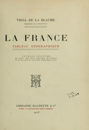 Cover of: La France, tableau géographique