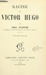 Cover of: Racine et Victor Hugo. by Paul Stapfer