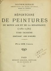 Cover of: Répertoire de peintures du Moyen Age et de la Renaissance: (1280-1580)