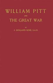 Cover of: William Pitt and the great war.