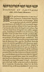 Cover of: Discovrs et salvtaire advis de la France mourante