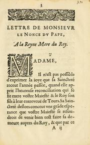 Cover of: Lettre de Monsievr le Nonce dv Pape, a la Reyne Mere du Roy. Traduitte d'Italien en François.