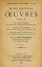 Cover of: Oeuvres. by Mikhail Aleksandrovich Bakunin