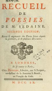 Cover of: Recueil de poesies