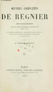 Cover of: Oeuvres complètes by Mathurin Régnier