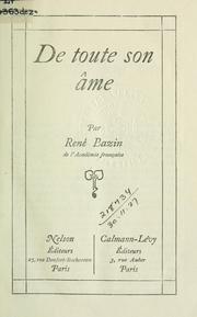 Cover of: De toute son âme.