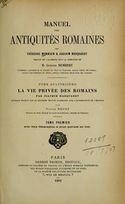 Cover of: Manuel des antiquités romaines
