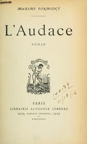 Cover of: L' audace: roman.