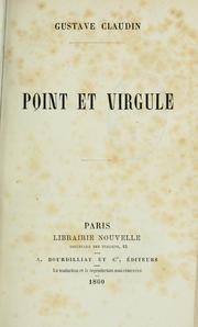 Cover of: Point et virgule.