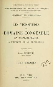 Cover of: Département des Côtes-du-Nord: Les vicissitudes du domaine congéable en Basse-Bretagne à l'époque de la Révolution