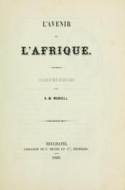 L' avenir de l'Afrique by R. W. Monsell