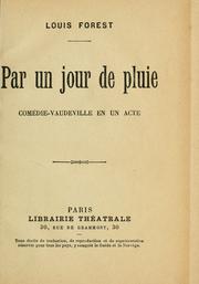 Cover of: Par un jour de pluie by Louis Forest