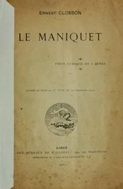 Cover of: Le Maniquet: pièce lyrique en 3 actes.