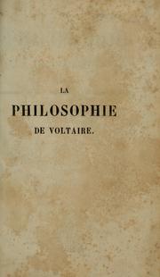 Cover of La philosophie de Voltaire by Voltaire