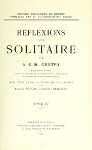 Cover of: Réflexions d'un solitaire