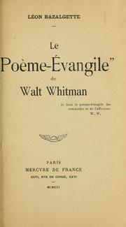 Cover of: Le poème-évangile de Walt Whitman