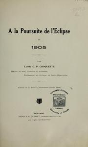 Cover of: A la poursuite de l'éclipse de 1905